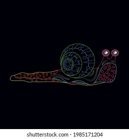 Isolated mexican snail alebrije character Vector illustration