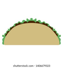 Isolated mexican taco on a white background - Vector