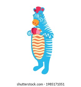Isolated mexican zebra alebrije character Vector illustration