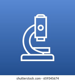 Isolated Microbiology Outline Symbol On Clean Background. Vector Microscope Element In Trendy Style.