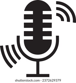 Isolated Microphone Clipart Graphic for Podcast, Recording Studio, and Vocal Recording