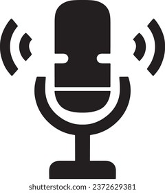 Isolated Microphone Clipart Graphic for Podcast, Recording Studio, and Vocal Recording