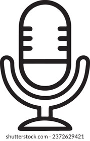 Isolated Microphone Clipart Graphic for Podcast, Recording Studio, and Vocal Recording