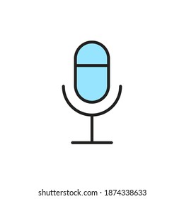 Isolated microphone computers tecnology online icon- Vector
