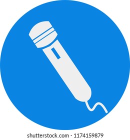 Isolated Microphone Icon in a Circle. Concept of music, speaking and singing.