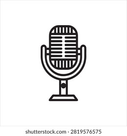 Isolated microphone icon on transparent background for media projects