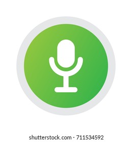 Isolated Microphone Icon Symbol On Clean Background. Vector Karaoke Element In Trendy Style.