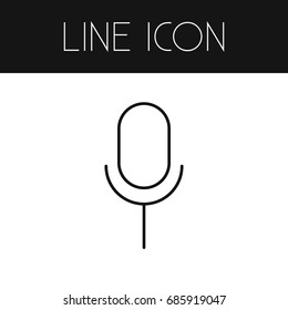 Isolated Microphone Outline. Mike Vector Element Can Be Used For Microphone, Mic, Mike Design Concept.