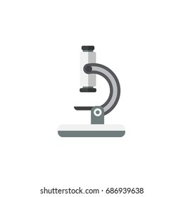 Isolated Microscope Flat Icon. Glass Vector Element Can Be Used For Glass, Optical, Microscope Design Concept.