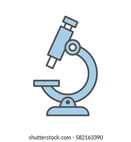 Isolated microscope icon on white background. Concept of science, lab and discovery.
