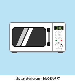 Isolated microwave oven with timer. Flat vector illustration.