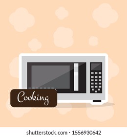 Isolated microwave over a colored background - Vector illustration