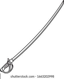 Isolated Military Cavalry Sword in Vector