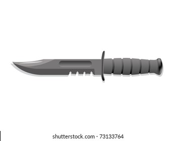 Isolated Military Knife - Realistic Illustration