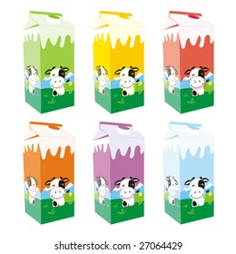 isolated milk carton boxes