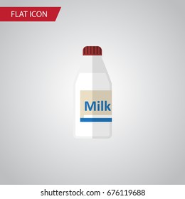 Isolated Milk Flat Icon. Bottle Vector Element Can Be Used For Milk, Bottle, Breakfast Design Concept.