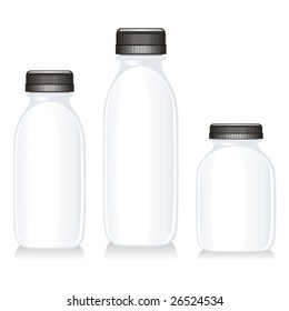 isolated milk glass bottles