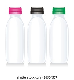 isolated milk glass bottles