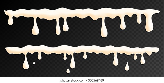 Isolated milk smudges and drops. Vector set
