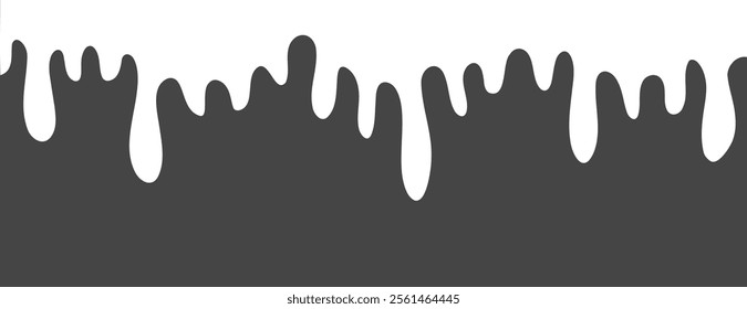 isolated milk and yogurt flowing drops. Liquid paint dripping. White melt drop or white cream leak drop splash background. Vector illustration