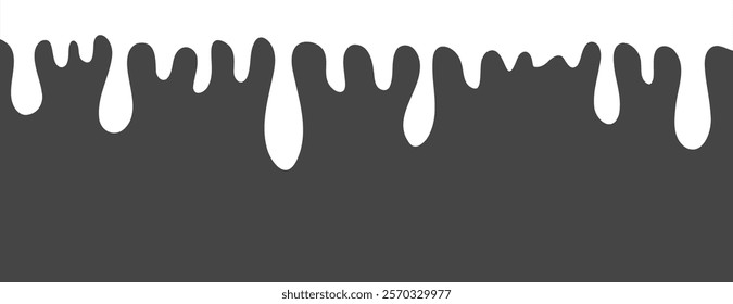 isolated milk and yogurt flowing drops. Liquid paint dripping. White melt drop or white cream leak drop splash background. Vector illustration