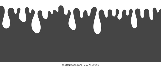 isolated milk and yogurt flowing drops. Liquid paint dripping. White melt drop or white cream leak drop splash background. Vector illustration