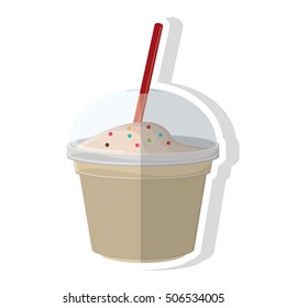 Isolated milkshake ice cream design