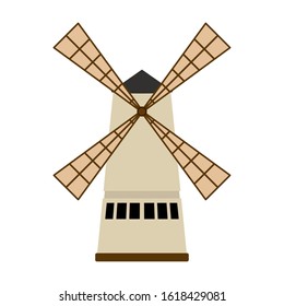 Isolated mill building over a white background - Vector