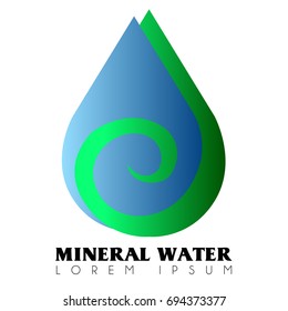 Isolated mineral water logo, Business, Vector illustration