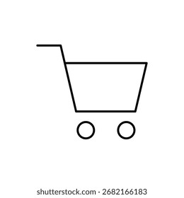 Un ícono de línea minimalista aislado de un Carrito de compras vacío.