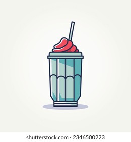 isolated minimalist milkshake flat icon logo template vector illustration design. simple modern cafes, ice cream parlors, food trucks logo concept