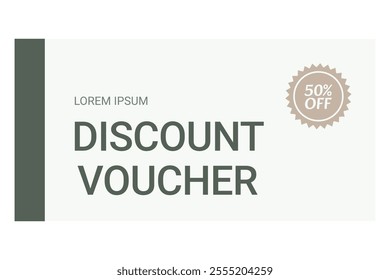 Isolated minimalistic white elegant Discount voucher template