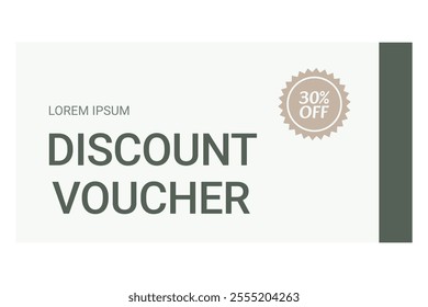 Isolated minimalistic white elegant Discount voucher template