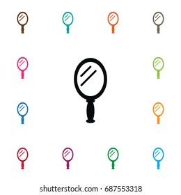 Isolated Mirror Icon. Looking-Glass Vector Element Can Be Used For Mirror, Glass, Reflector Design Concept.