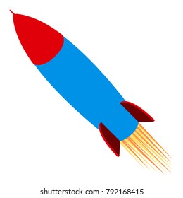 Isolated missile on a white background, Vector illustration