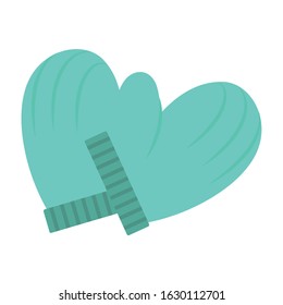 Isolated mitten image. Winter clothes icon - Vector
