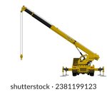 Isolated mobile crane on white background