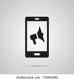 Isolated Mobile Marketing Icon Symbol On Clean Background. Vector Application  Element In Trendy Style.