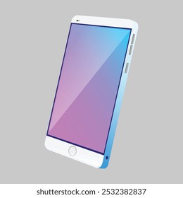 Isolated mobile phone on gray background.