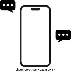 isolated mobile phone vector icon, serching, chatting