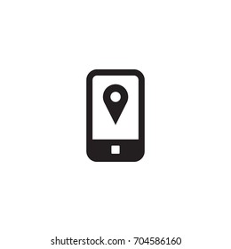 Isolated Mobile Tracing Icon Symbol On Clean Background. Vector Gps Element In Trendy Style.