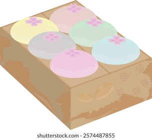 Isolated mochi box souvenir dessert