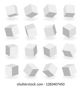 Isolated modeling 3d square blocks isometric design vector illustration