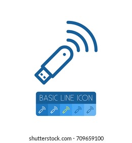 Isolated Modem Outline. Wifi Vector Element Can Be Used For Router, Modem, Wifi Design Concept.