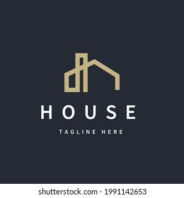 Einzeln moderne abstrakte einfache Linie Haus Logo Symbol Symbol Design Vorlage für Immobilien, Building Company. Vektorgrafik.