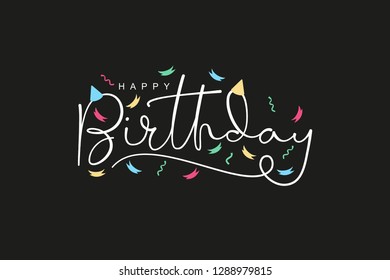 Isolated Modern Calligraphy Happy Birthday Black Stock Vector (Royalty ...