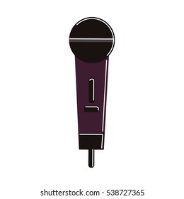 Isolated modern microphone on white background. Studio equipment for podcasting, singing and performing.