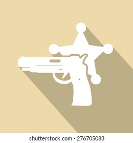 isolated modern police icon with long shadow