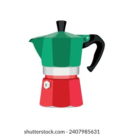  isolated moka, coffee pot.  colorful vector
