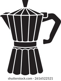 Isolated Moka Pot Vector Illustration In Black And White Elegant Design